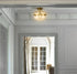 Modern Mid-Century Gold Clear Glass Ceiling Lights Brass